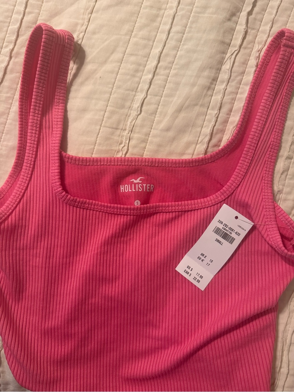 Hollister Hot Pink Ribbed Scoop Tank
